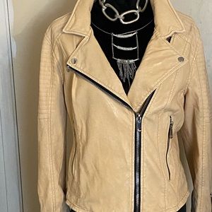 Distressed Moto jacket. Few scratches on collar, top back. Your hair will cover.